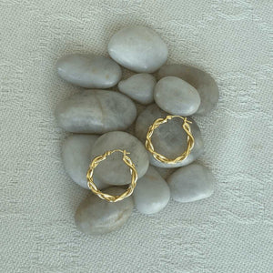 vermeil gold braided hoop earrings