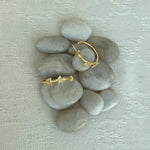 Load image into Gallery viewer, sterling silver with 18k gold plating double butterfly hoop earrings
