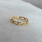 Load image into Gallery viewer, sterling silver 18k gold plated link ring
