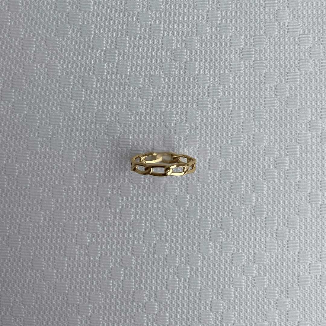 sterling silver 18k gold plated link ring