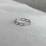 Load image into Gallery viewer, sterling silver rhodium plated link ring
