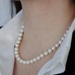 Load image into Gallery viewer, woman wearing freshwater pearl timeless pearl necklace
