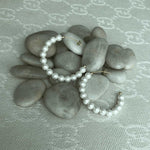 Load image into Gallery viewer, freshwater pearls on a hoop earrings
