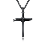Load image into Gallery viewer, stainless steel gun metal plated box chain necklace with cross pendant
