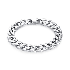 mens stainless steel classic link bracelet 