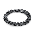 Load image into Gallery viewer, mens stainless steel gun metal black plated classic link bracelet
