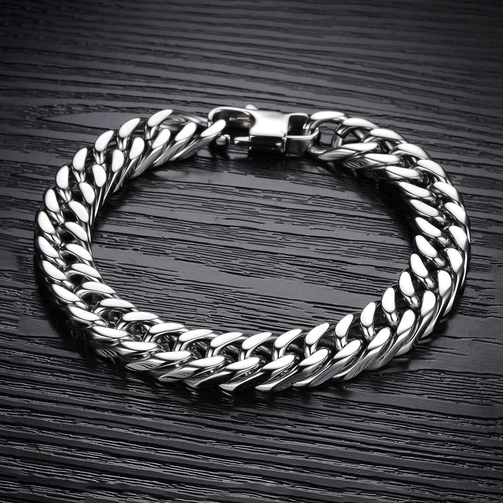 mens stainless steel chain bracelet 