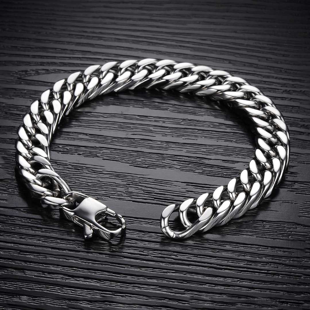 mens stainless steel chain bracelet 