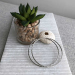 Load image into Gallery viewer, sterling silver with rhodium plating crushed hoop earrings
