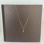 Load image into Gallery viewer, sterling silver 18k gold plated cross me twice necklace
