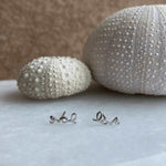 Load image into Gallery viewer, sterling silver rhodium plated love stud earrings
