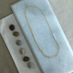 Load image into Gallery viewer, sterling silver 18k gold plated paperclip pearl necklace
