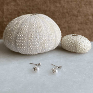 sterling silver rhodium plated pearl jacket earrings