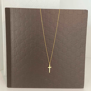 sterling silver 18k gold plated solo cross necklace