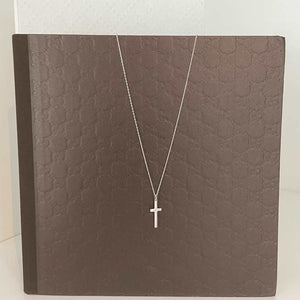sterling silver platinum plated solo cross necklace