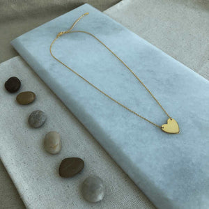 sterling silver 18k gold plated solo heart necklace