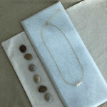Load image into Gallery viewer, sterling silver 18k gold plated freshwater pearl triple pearls on a chain necklace
