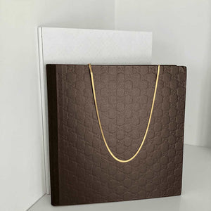stainless steel with 18k gold plating herringbone necklace