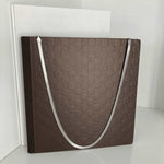 Load image into Gallery viewer, stainless steel with rhodium plating herringbone necklace
