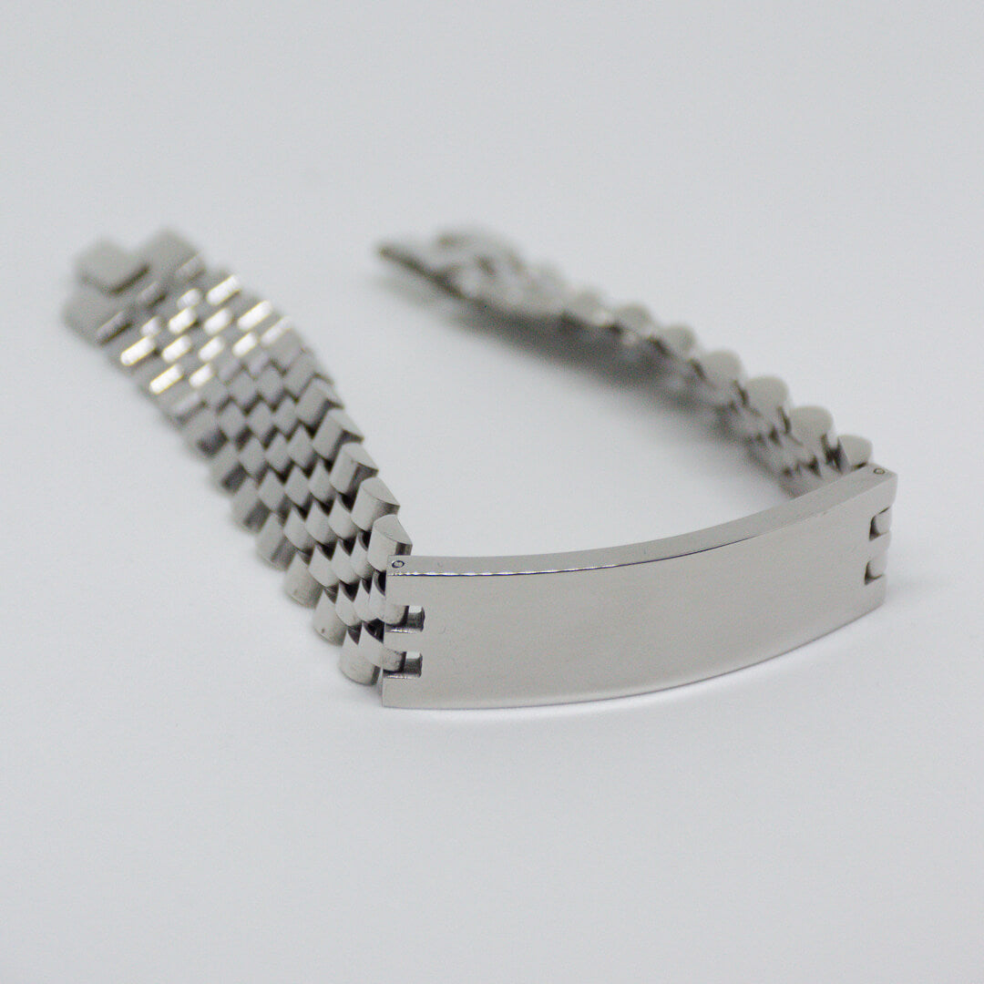 stainless steel link & plaque bracelet