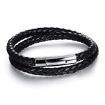 Load image into Gallery viewer, italian leather stainless steel leather braided bracelet
