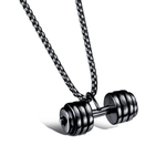 Load image into Gallery viewer, stainless steel gun metal black plated dumbbell link necklacd
