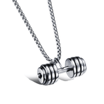 Load image into Gallery viewer, stainless steel rhodium plated dumbbell link necklace
