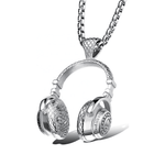 Load image into Gallery viewer, stainless steel rhodium plated headphone link necklace
