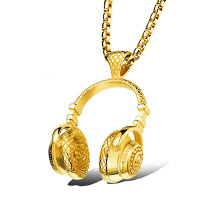 sterling silver 18k gold plated headphone link necklace 