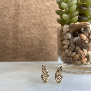 sterling silver 18k gold plated spread your wings earrings